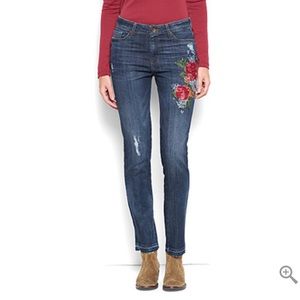 KUT FROM THE KLOTH EMBROIDERED REESE ANKLE JEANS